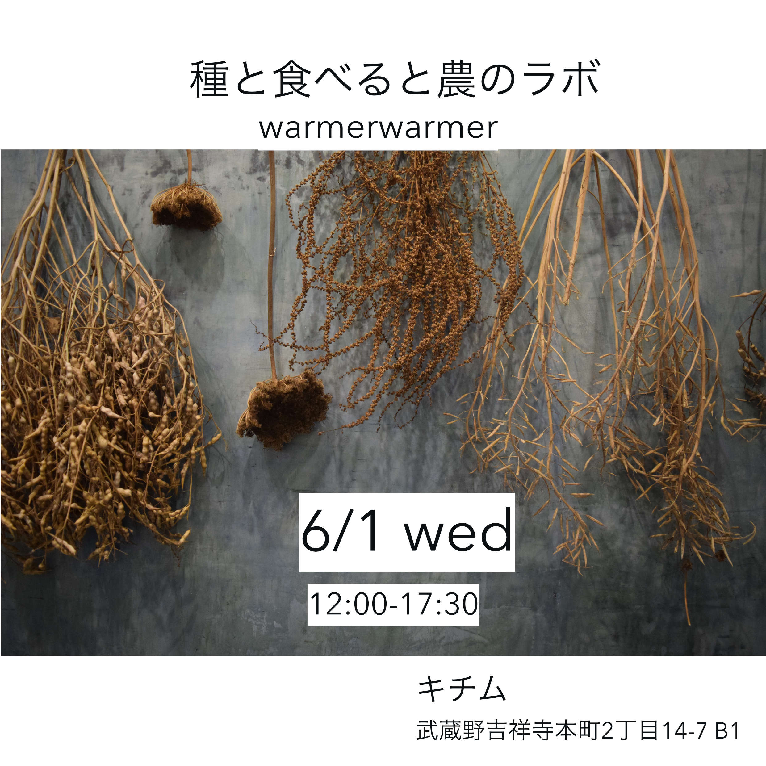 6月1日　種と食べると農のラボ「日本の野菜を研究した青葉高先生からのメッセージ」